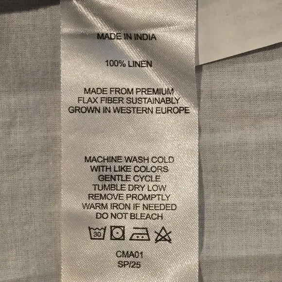 Quince 100% European Linen Strapless Maxi Dress L Blue Stripe Coastal Hamptons - Picture 8 of 10